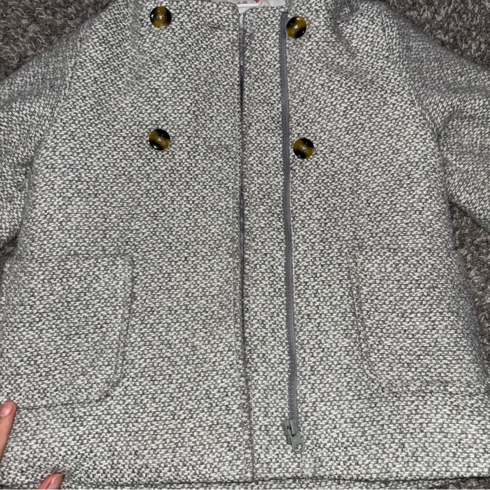 Kids Gray Hooded Coat - Picture 2 of 4